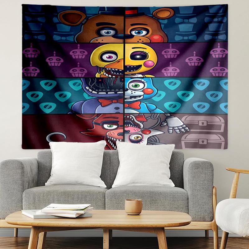 Five Nights At Freddy's Print Tapestry, Lightweight Wall Hanging, for Bedroom, Dorm, Living Room, Home Art Decor, Birthday Christmas Gift for Friends