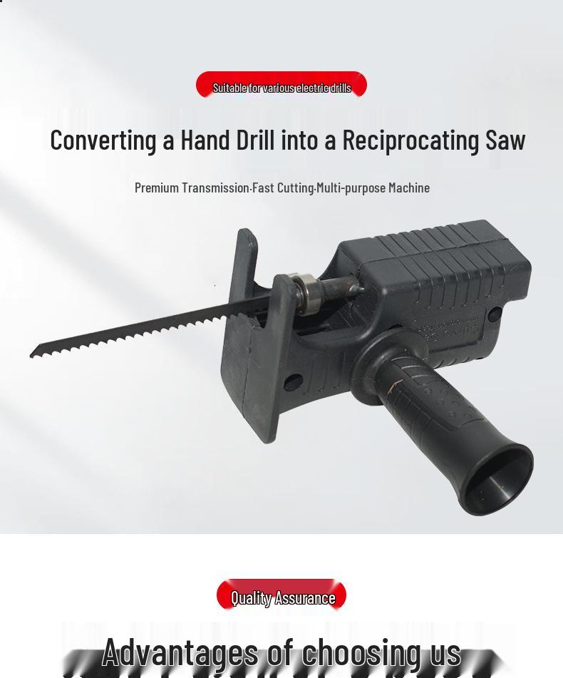 Electric Drill To Reciprocating Saw Conversion Kit for Woodworking