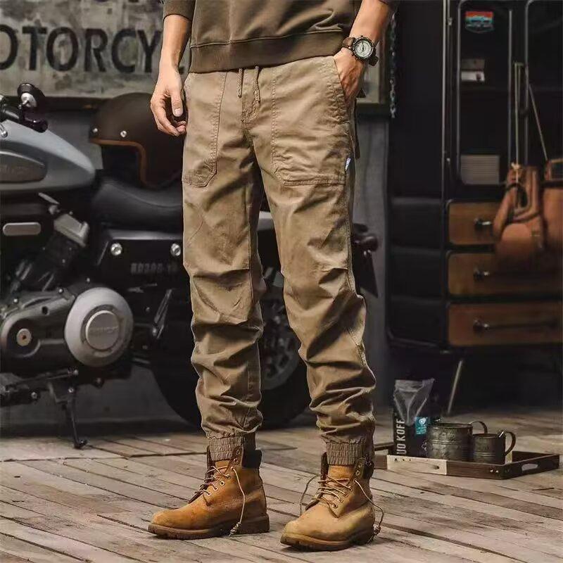 Overalls Men's Spring and Autumn Outdoor Sports Pants Tie Feet Loose High Street Popular Men's Casual Pants
