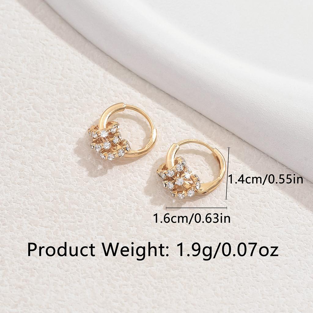 A Pair of Fashionable and Versatile Small Circle Earrings with New Ins Trendy Ear Loops and Women's Ear Buckle Design Sense
