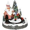 Christmas Village Christmas Scene with LED Lights and Moving Train Christmas Tabletop Decoration 20x19.5x20 cm Multicolor