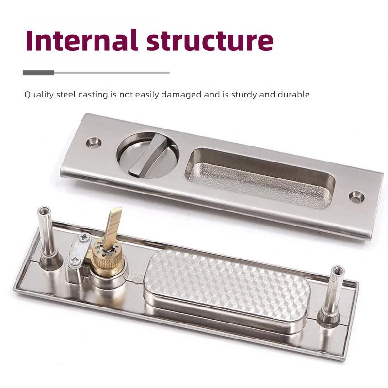 Invisible Door Lock Balcony Wooden Sliding Door Lock With Key Kitchen Bedroom Sliding Door Sliding Door Built-in Hook Lock
