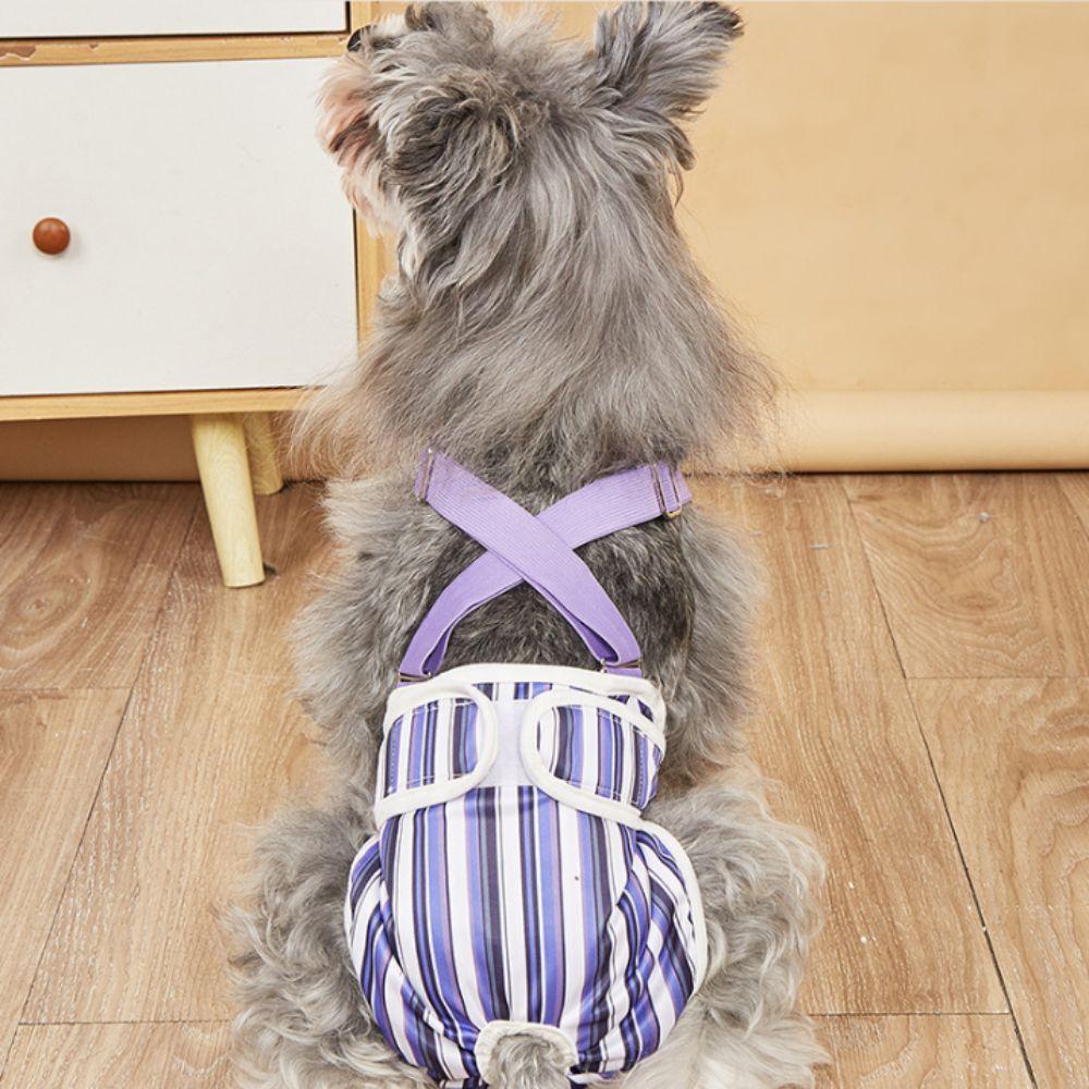 Striped Design Dog Diaper Suspenders Washable Pet Physiological Pants Puppies Period