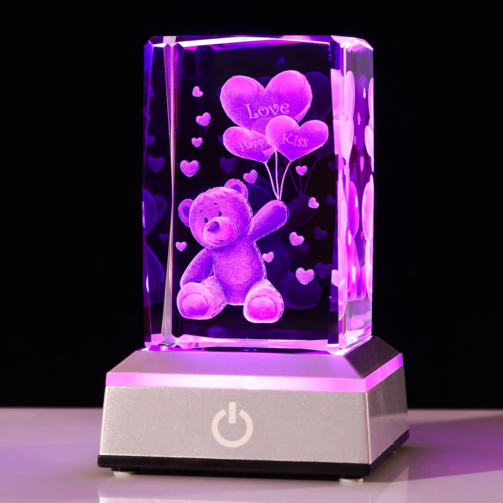 

Popular Birthday Gift for Women, Mothers, Wives, and Girlfriends [Authentic] K9 Crystal Bear with LED Light Base and USB Charging
