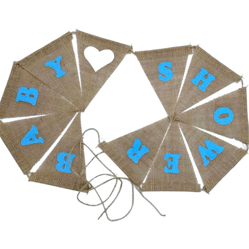 11pcs/ Set Fashionable Jute Triangle Banner Baby Shower English Letter for Party Decoration