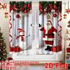 Santa Snowman Christmas Curtains – Polyester Window Drapes for Bedroom & Living Room, Holiday Home Decoray Decor