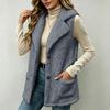Womens  Vest Casual Lightweight Fuzzy Sleeveless Jackets with Pockets