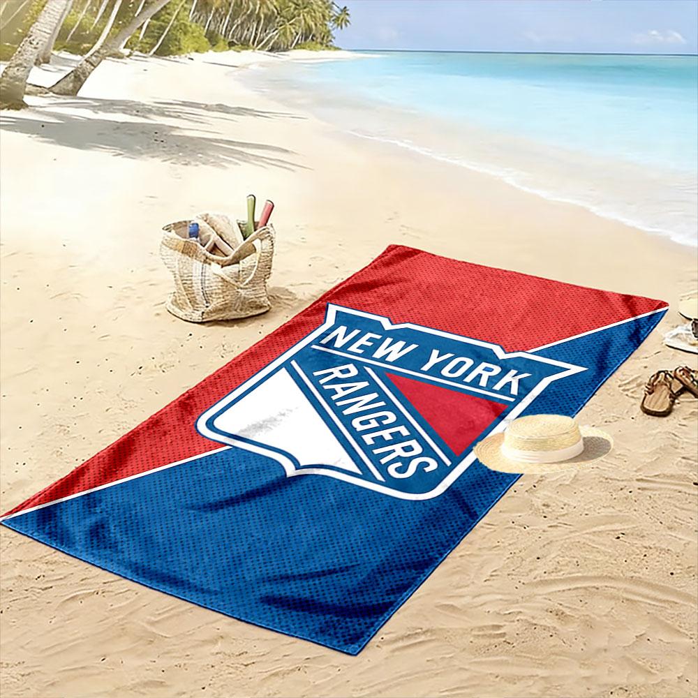 New York Rangers Team Logo Design Patterned beach towel quick dry perfect for travel outdoor sports jogging the beach and swimming