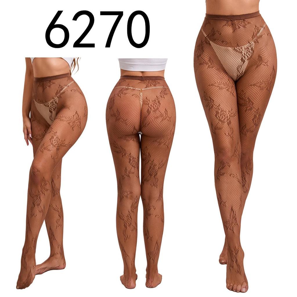 "Black Fishnet Pantyhose with Hollow Suspender Design"