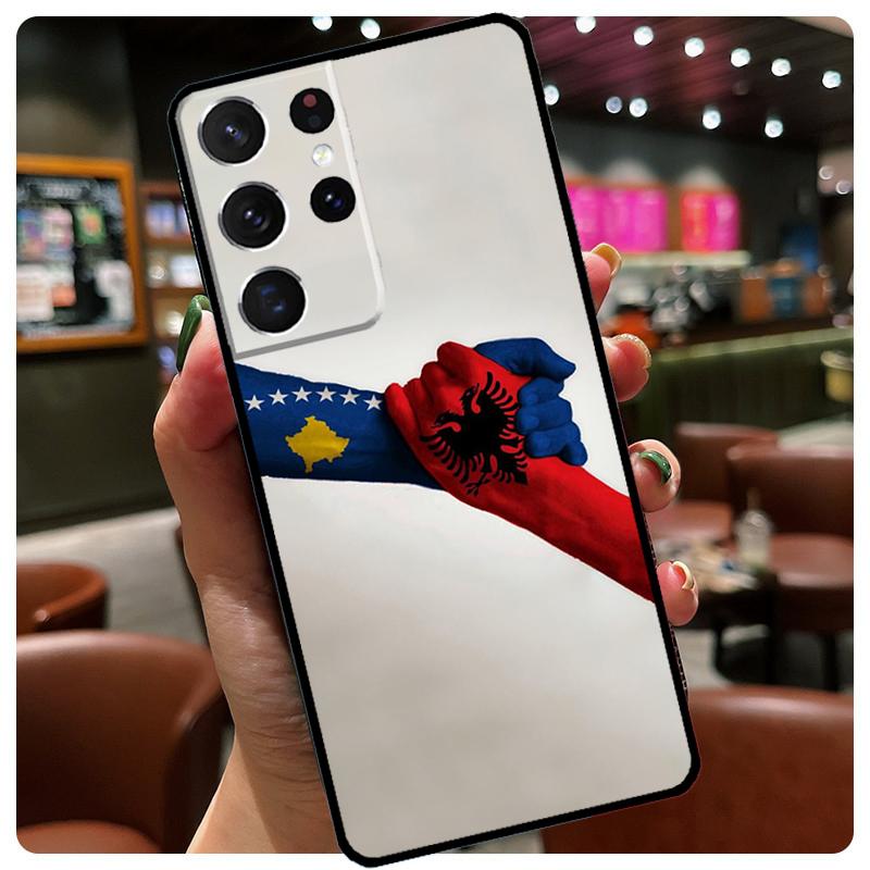 Kosovo National Flag Phone Case For Samsung Galaxy S25 S24 S23 S22 S21 S20 Ultra S9 S10 Plus S25 FE S24 FE Cover