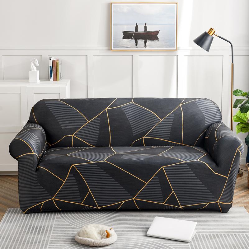 Potah na pohovku s potiskem pro obývací pokoj Kombinace pohovky ve tvaru L Chaise Pohovka Potah Home Decor 1/2/3/4 Sedadla Odnímatelná