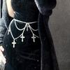 Elegante Cross-Taillenkette Mehrlagige Hosenkette Mode Hip Hop Hüftgürtel Unisex