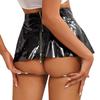 Womens Glossy Patent Leather Flared Mini Skirt Rave Party Skirts