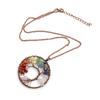 Vintage Handmade Bending Tree Of Life Colorful Gravel Crystal Pendant N79