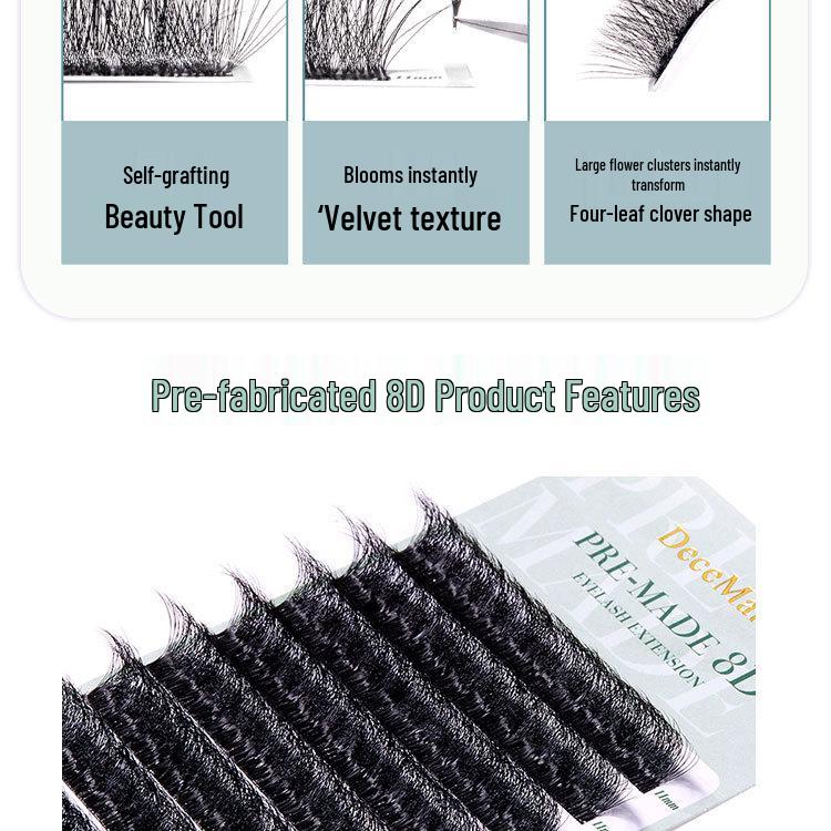 DeceMars 8D Pre-made Grafting Eyelashes for Technicians - Dense, Natural, Beautiful Lash Extensions with Non-Scattered Roots.