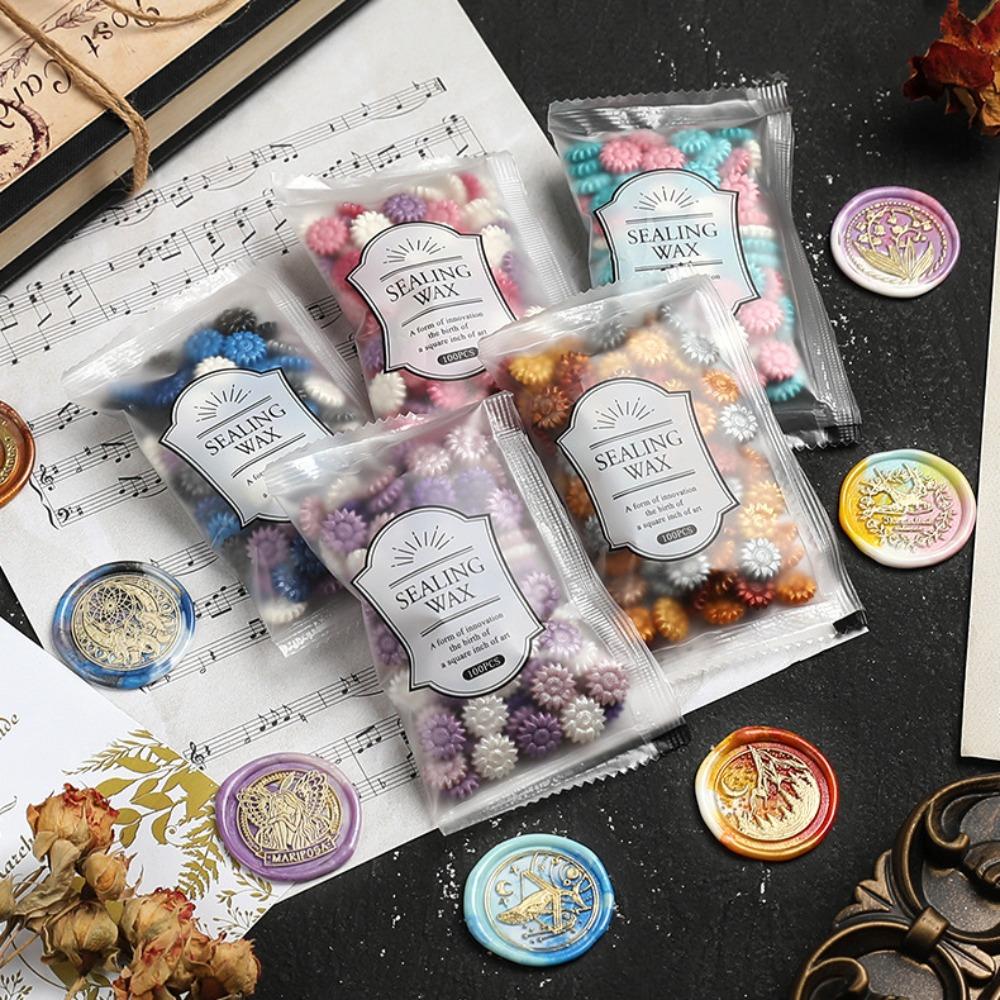 

Інструмент для виготовлення листівок Соняшник сургучна печатка Матеріал сумки Штамп Квітка Перлинні воскові намистини Записки K