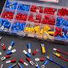 Twidec/Spade Crimp Connectors 2.8mm/4.8mm/6.3mm Male and Female Spade Connector Kit Includes Fork Ring Insulated Wire Connector 15 Types Crimp