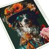 Dog Hat Flower Diamond Painting New Arrivals Animals Diy Full Square Round Drill Rhinestone Embroidery Sale Mosaic Cross Stitch Kits Wall Decor