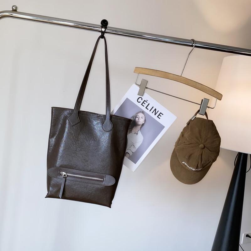 Настоящая кожаная большая сумка-тоут ведро Dou Xiaozhu