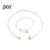 Daily Wear Jewelry 2Pcs/Set Necklace Bracelet Set, Adjustable Opening with Double Ball Set Beads, Fade Resistant Choker for Minimalist Gift