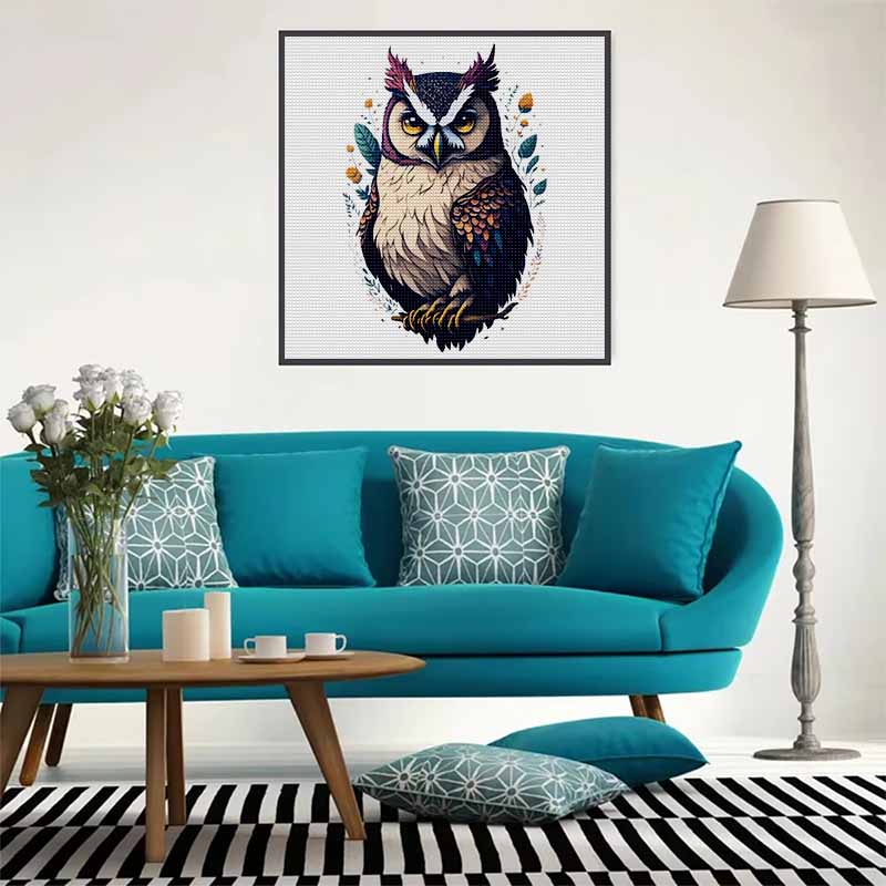 New Arrival 5D DIY Full Circle Diamond Painting "Painted Black Owl" Embroidery Cross Stitch Home Decor Gift