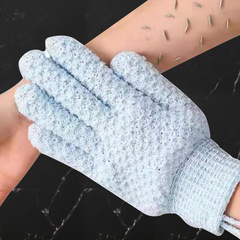 

Двусторонние отшелушивающие перчатки для ванны: Серое жаккардовое полотенце для мужчин и женщин One Size светло-синий