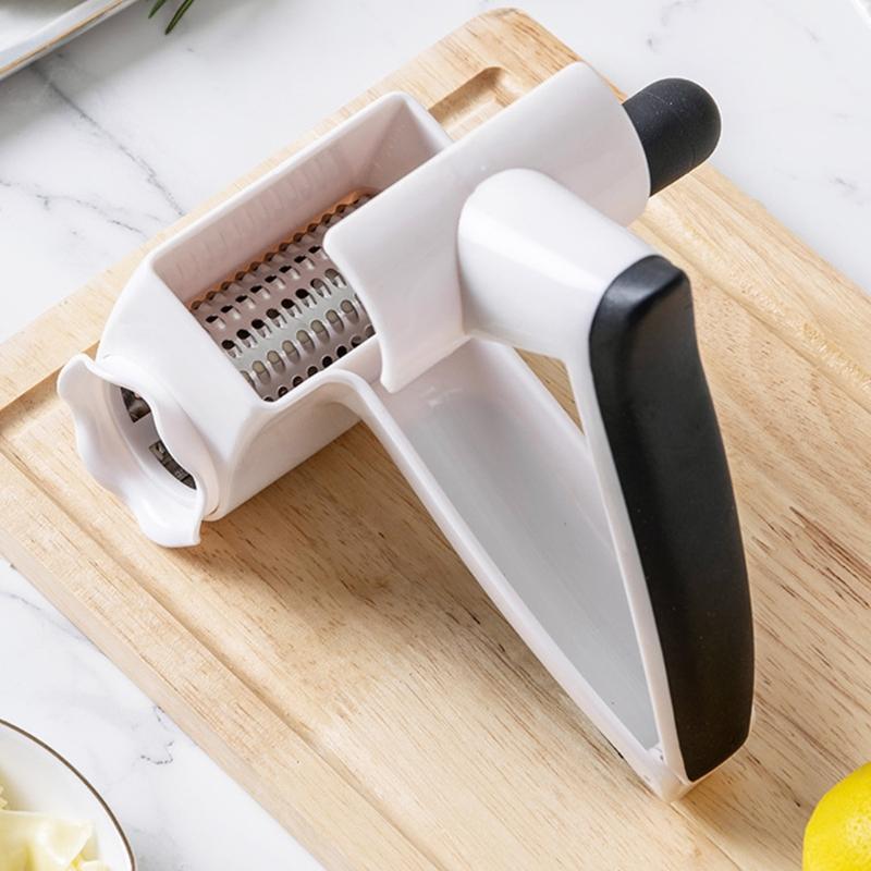 Rotary Cheese Grater Handheld Design with Comfortable Handle Grip for Easily Grating of Cheese and More