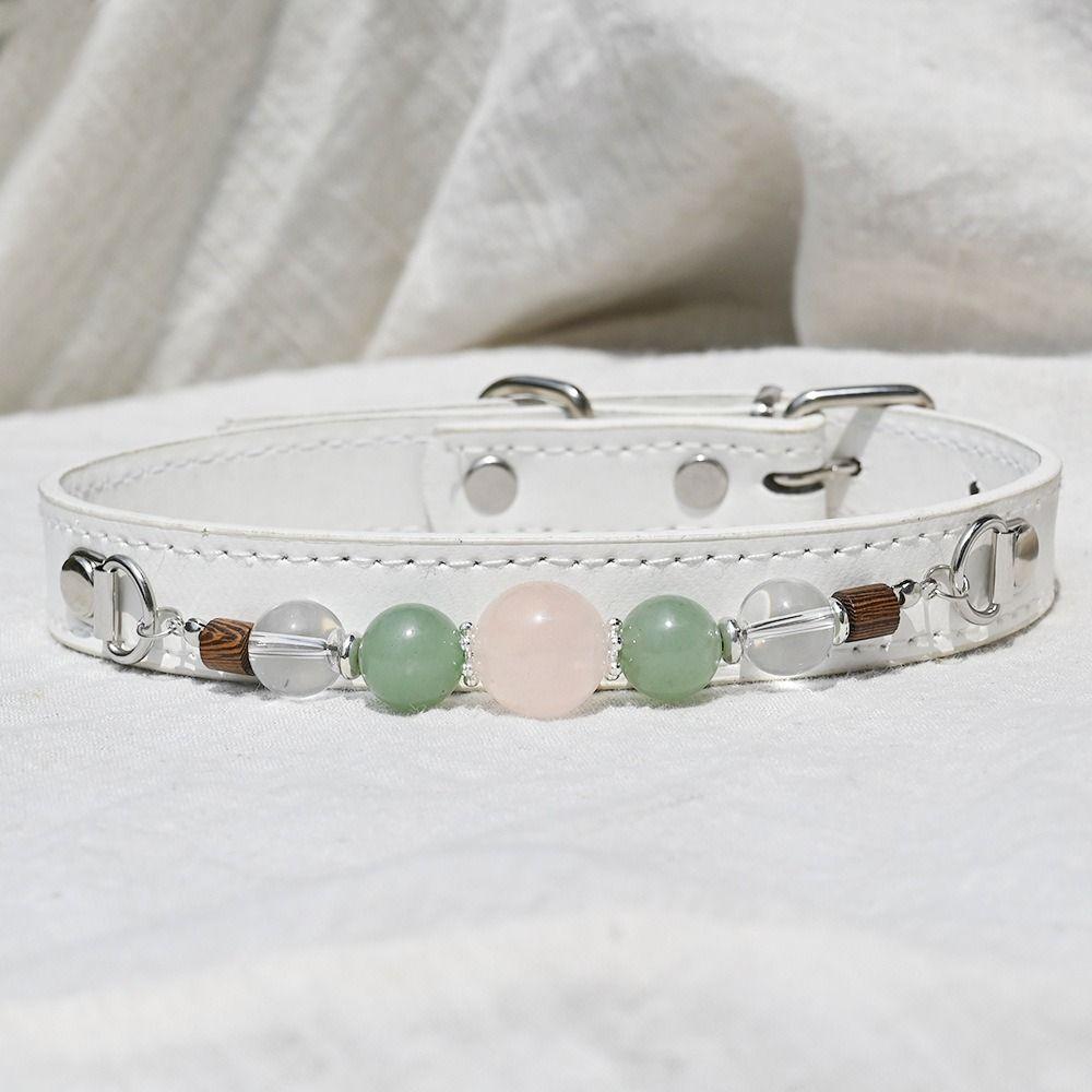 Adjustable Leather Pet Collar Detachable Dog Collar Exquisite Cat Collar Puppy