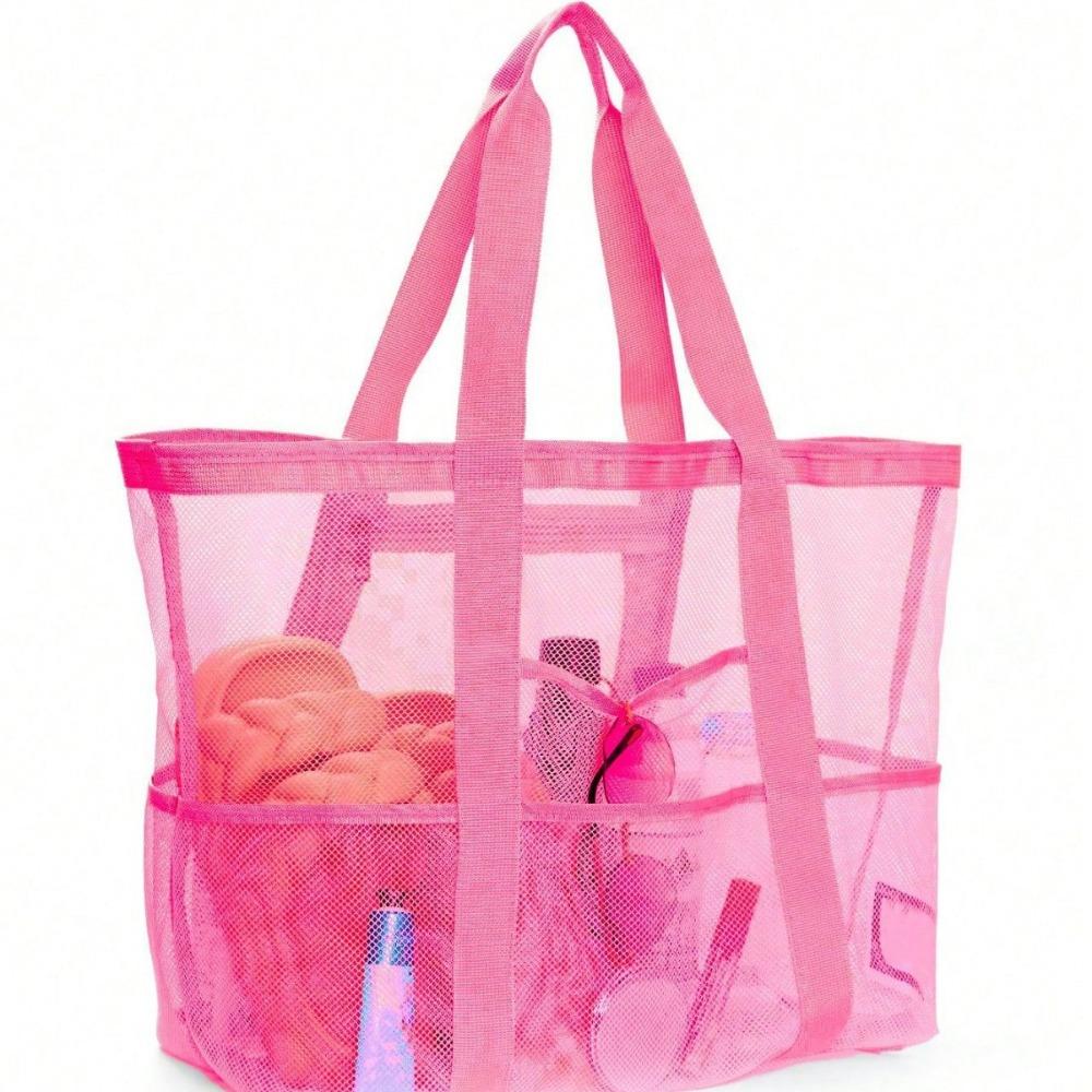 Beach Bag Large Capacity Toy Mesh Swimming Bag Multifunctional Travel Shoulder Beach Bag Swimsuit Storage Bag