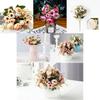 Elegant 1 Bunch 12 Heads High Realistic Artificial Tea Roses Perfect For Wedding Decorations And Events