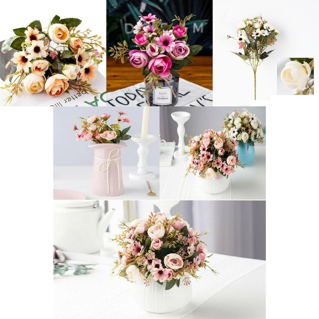 Elegant 1 Bunch 12 Heads High Realistic Artificial Tea Roses Perfect For Wedding Decorations And Events