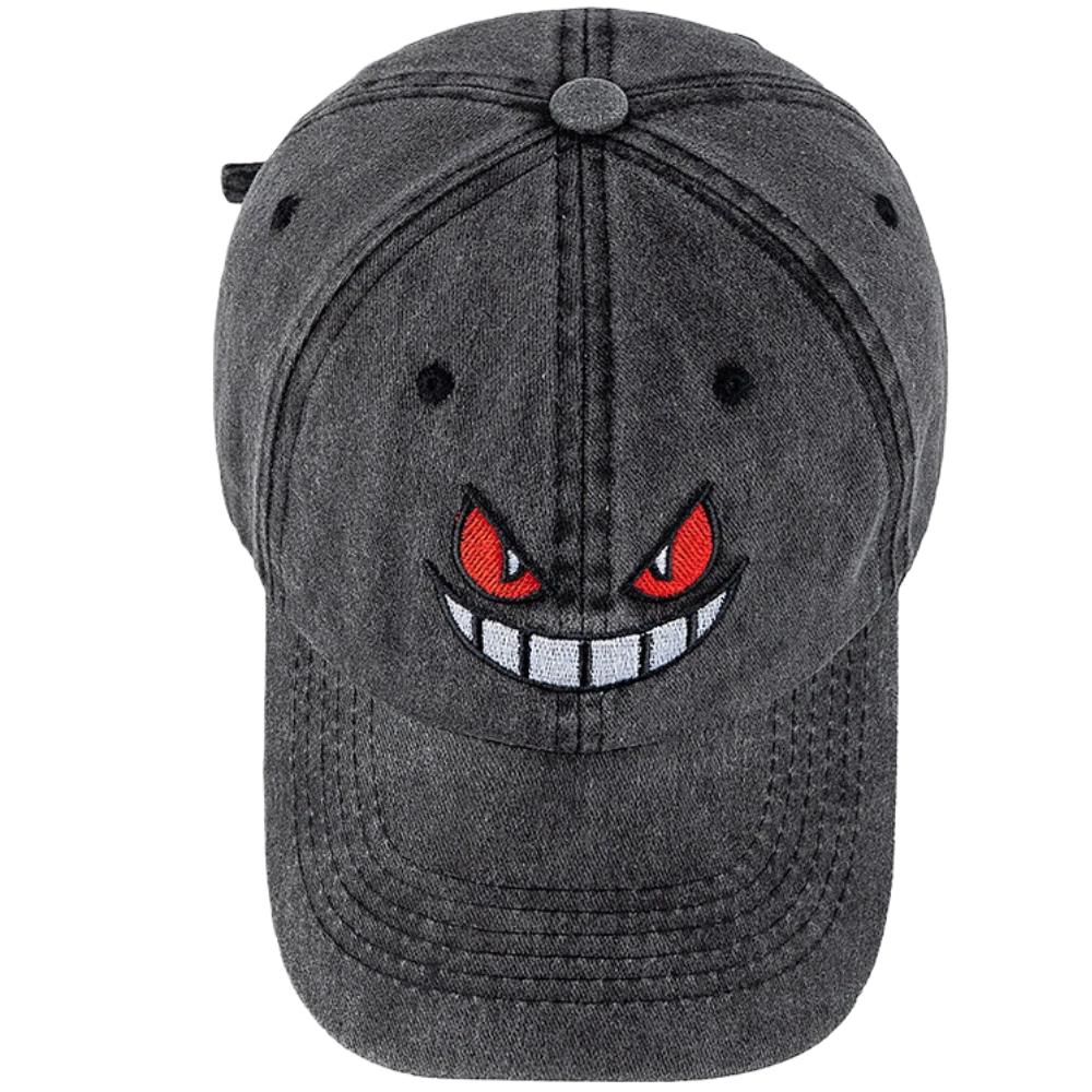 New Unisex Washed Cotton Cap Devil Embroidery Baseball Cap For Man Woman Casual Outdoor Dad Hat