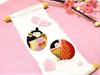 Chirimen Crafts Japanese Mini Hanging Scroll No Shell Dolls [Washi Interior] "Shun Tsuzuri"