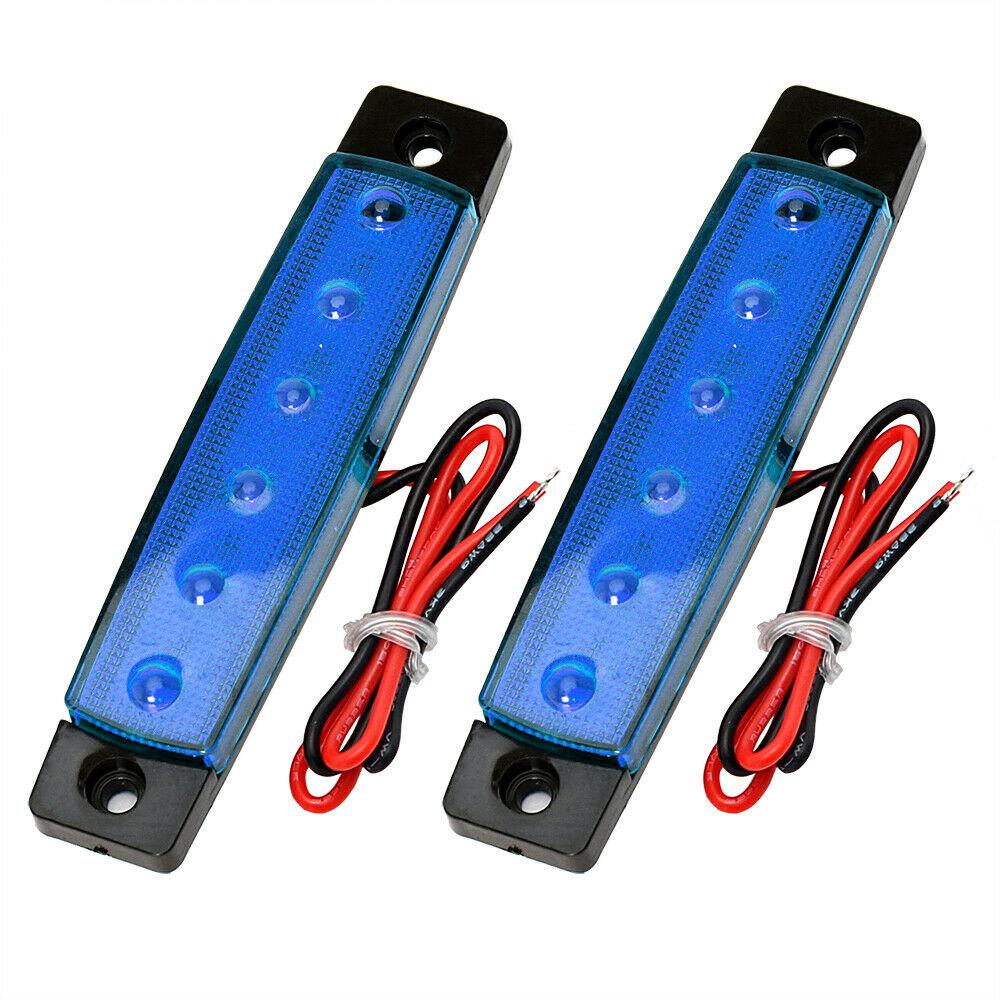 2PCS 6LED Truck Side Lights Cars Trailers LED Light Side Marker Clearance Lamp 12V/24V RV Front Rear Signal Trucks Lamp