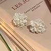 Silver Needle Flower Love Earrings Simple and High-end Sense Versatile Stud Earrings Niche Temperament Earrings Women