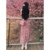 Pink suspender floral dress female summer new fairy temperament slim and thin waist long skirt