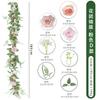 Artificial Rose Vine Garland Indoor Decor Hanging Ceiling Floral Wreath