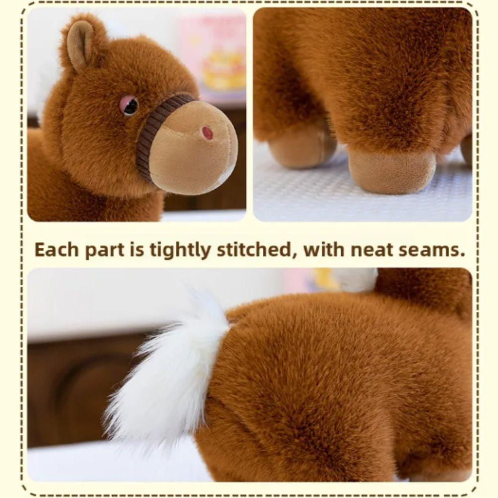 Simulation Design Horse Doll Soft Fluffy Pony Figure New Stuffed Animal  Mascot Doll