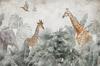 Children's Photo Wallpaper Safari Jungle Tropics Elephant and Giraffes DWK432 200x135