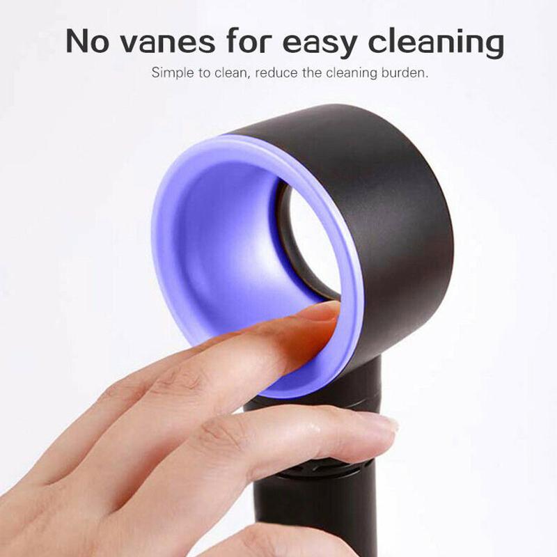 Nou ventilator portabil de vară fără lame Mini răcitor fără frunze Ventilator la îndemână cu 3 viteze Ventilator de răcire reîncărcabil prin USB pentru călătorii în aer liber, birou