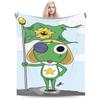 Anime Keroros Frog Blanket  Soft Graphic Plush Throw Blanket For Students Outdoor Flannel Bedspread Bed Cover