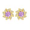Natural stone small fresh sunflower earrings s925 sterling silver gold-plated stud earrings women's exquisite design sense fashion retro jewelry gifts