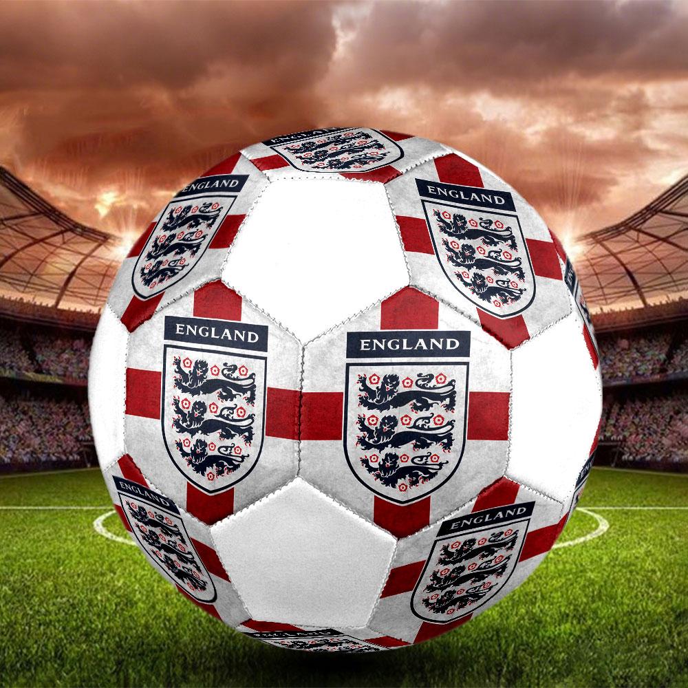 England Nationalmannschaft Fußballlogo Größe 5 Fußball, Maschinengenähtes PVC, Langlebig & Hoher Rückprall, für Alle Altersgruppen geeignet, Fanartikel, Spiele & Außenbereich.
