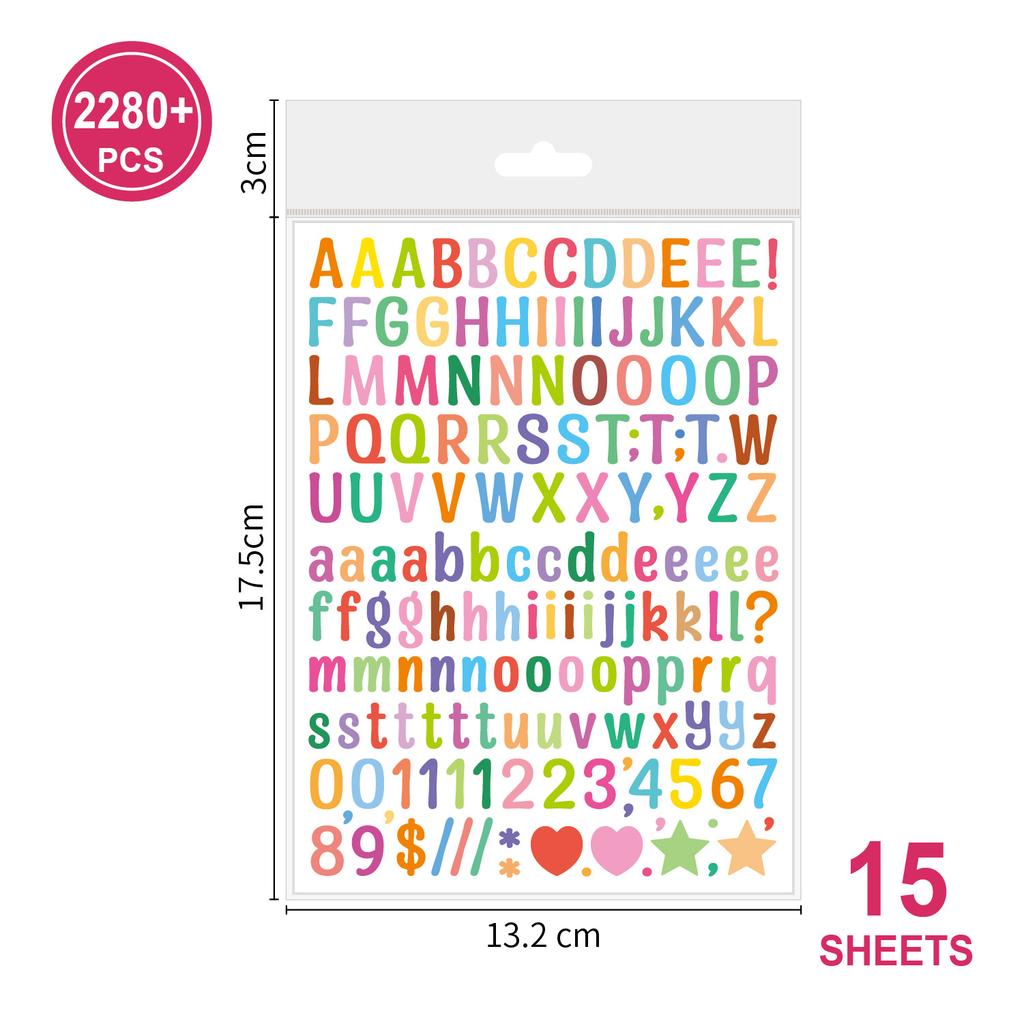 0.5-inch English Letter Sticker Ins Wind Small Size Waterproof Card Decorative Digital Letter Hand Account Sticker