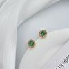 Color Zircon Round Stud Earrings Celebrity Light Luxury Fashion Temperament Stud Earrings Exquisite Small Versatile Commuter Earrings
