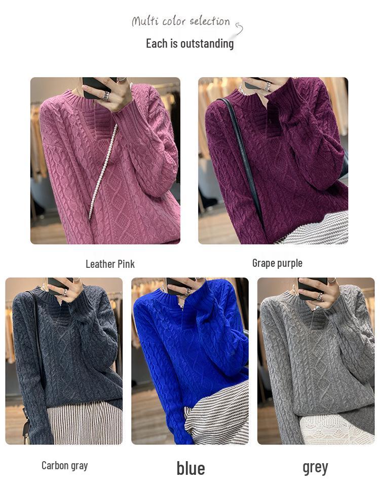 Dámský retro kašmírový svetr s argyle vzorem a výstřihem do V - Všestranný pletený pulovr s copánkovým vzorem na podzim/zimu