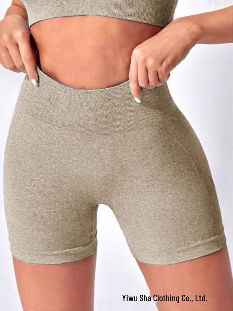 High Waist Bauchkontrolle Yoga Shorts - Elastisch, Schnelltrocknend, Nahtlose Fitnesshose für Europäisches und Amerikanisches Sporttraining