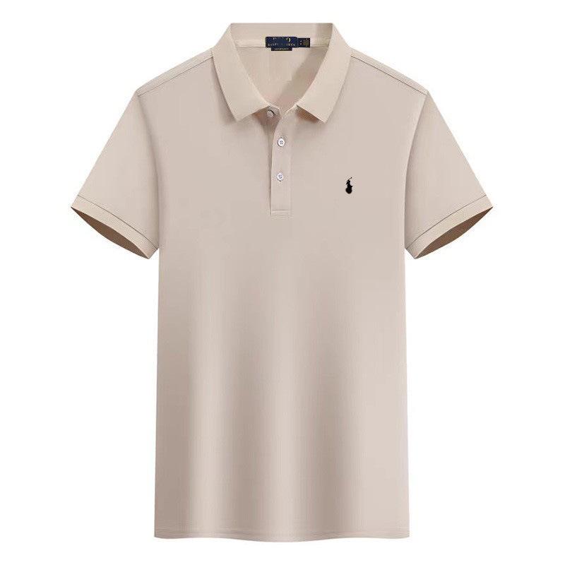 Polo a maniche corte da uomo con logo cavallo ricamato T-shirt casual
