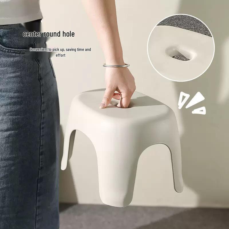 Thickened Plastic Low Stool for Home - Living Room, Bathroom, or Kids' Chair