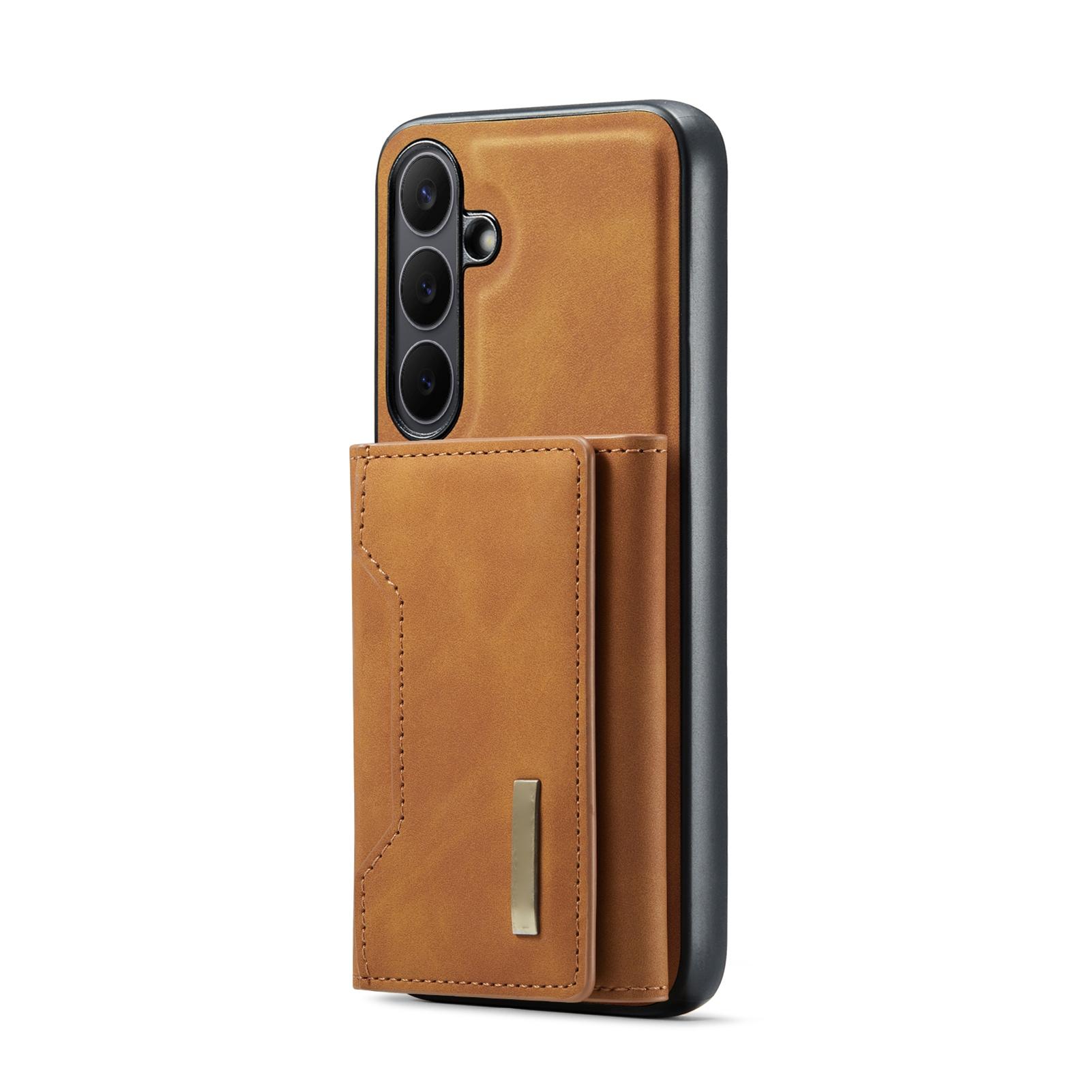 

Phone Case Magnetic Detachable Wallet Card Slot Kickstand Cover Fit for Samsung Galaxy S25 коричневый